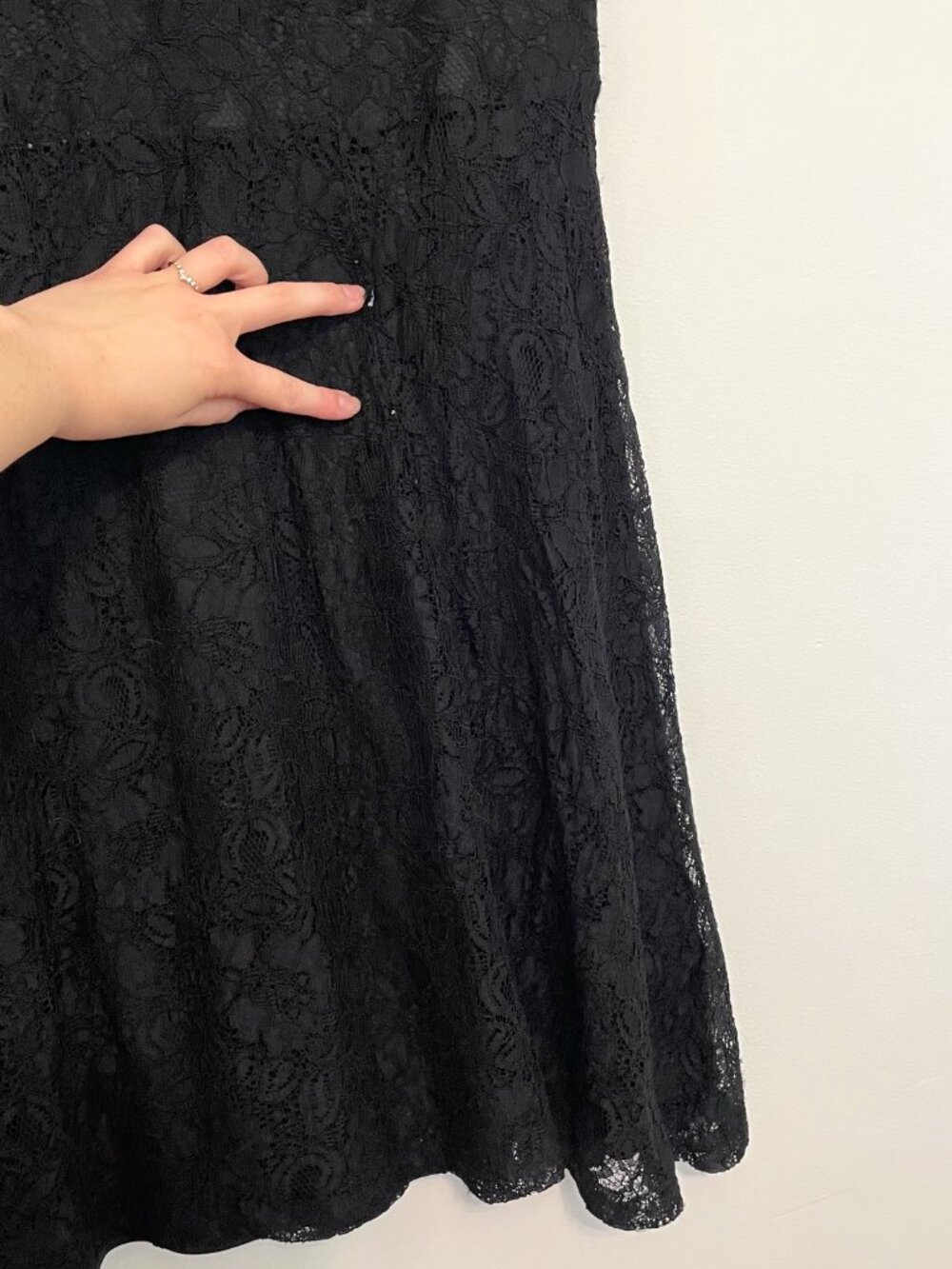 TORRID Plus Size Illusion Yoke Lace Dress Black Short Sleeve Party Whimsigoth 18 - Picture 9 of 16